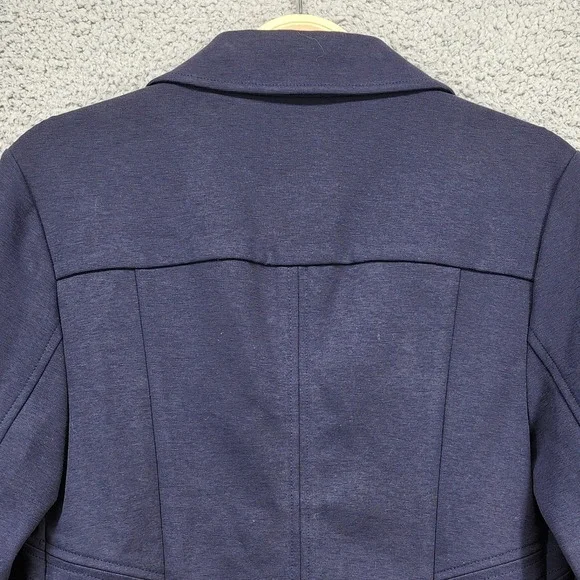 Diane von‎ Furstenberg DVF Navy Blue Knit Blazer Jacket Women's Size 10 - Picture 9 of 11